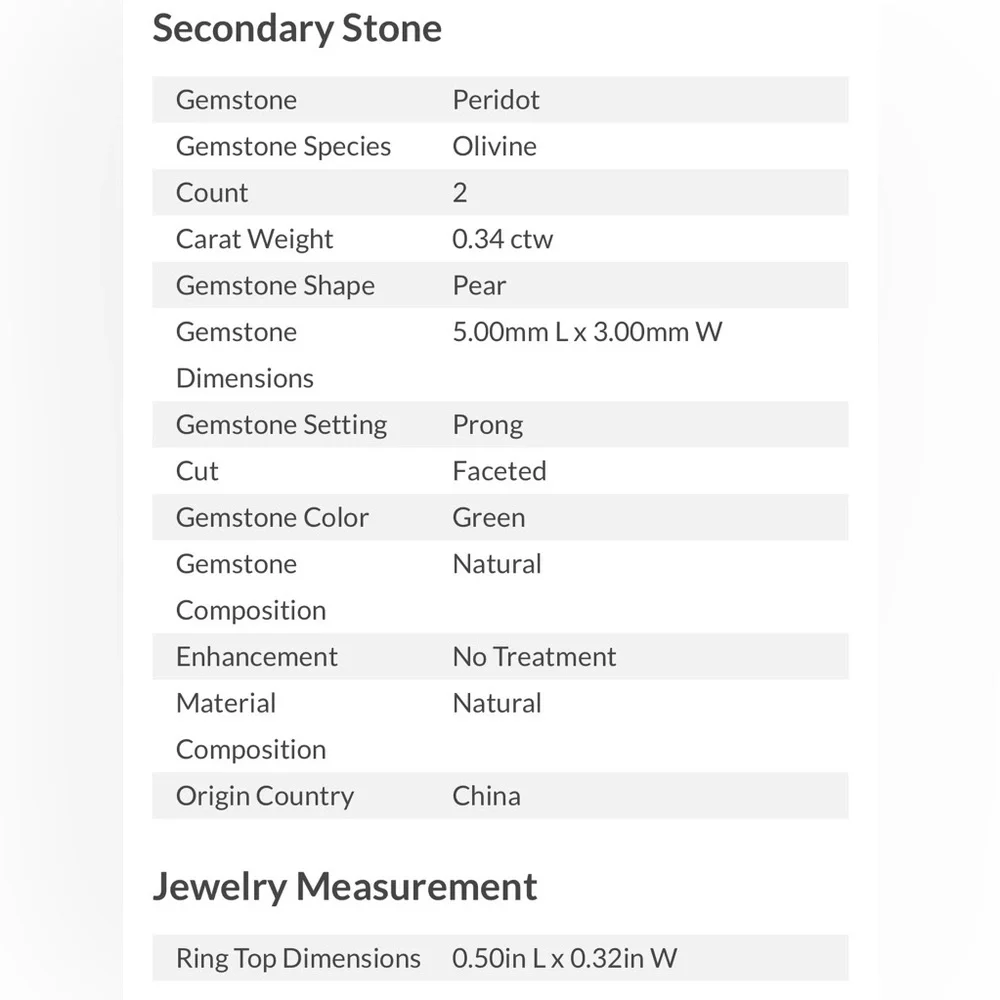 1.25 ct Cushion Cut Peridot w 0.34 ct Pear Side Stones | 925 Silver | Size 6